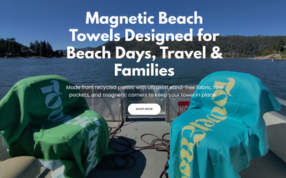TowelEase Beach Towel Ultrasoft with Magnets, Pockets & Sand-free!