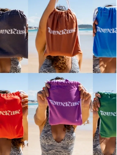 TowelEase Beach Towel Ultrasoft with Magnets, Pockets & Sand-free!